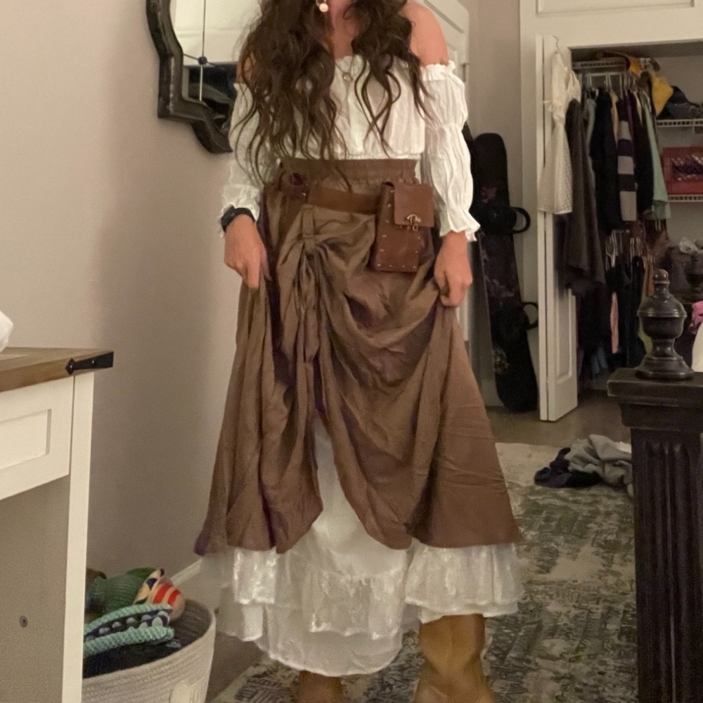 White renaissance under dress